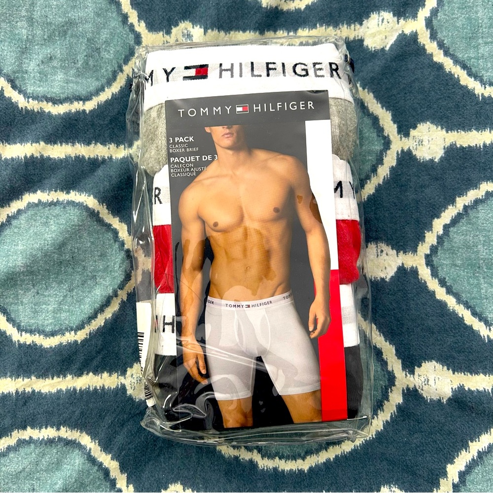 NWT Tommy Hilfiger 3-Pack Classic Boxer Briefs Size Large 100% cotton